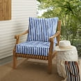 thumbnail image 4 of Sorra Home  Blue and White Stripe Indoor/Outdoor Corded Deep Seating Pillow and Cushion Chair Set 22.5 x 22.5 x 5 - Nelson Commodore Blue, 4 of 5