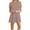 Brown, variant on Ashirexll Midi Dresses for Women, Women's Casual Dresses, Fashion Dresses Summer Casual Rounk Neck Short Sleeve Printed Dress
