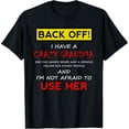 thumbnail image 2 of 100% Cotton Back Off Crazy Grandma Grandson Granddaughter Funny Gifts T-Shirt Small, 2 of 5