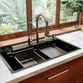thumbnail image 6 of DV-1K0185 32" x 18"Drop-in Single Bowl Workstation Kitchen Sink 304 Stainless Steel Polished with Accessories, 6 of 17
