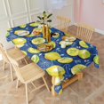 thumbnail image 3 of Yellow Lemon Fruit Slices Blue Pattern Rectangle Tablecloth 60"x120",Waterproof Polyester Rectangle Table Cloth, Wipeable Spillproof Polyester Tablecloth for Dining, Camping, Indoor and Outdoor, 3 of 6