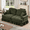 Green, variant on Mid Century Oversized Large Two Seater Sofa Couch with Flared Arms and Removable Ruffles Pleats Skirts and Spindle Legs, Comfy Chenille Two-Seat Love Seat Sofa for Living Room, Light Coffee