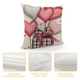 thumbnail image 4 of COMIO  Valentine's Day Pink Love Heart Decorative Throw Pillow Covers, Truck Grey Stripes Porch Outdoor Home Decor, Plaid  Wedding Farmhouse Cushion Case, 4 of 5