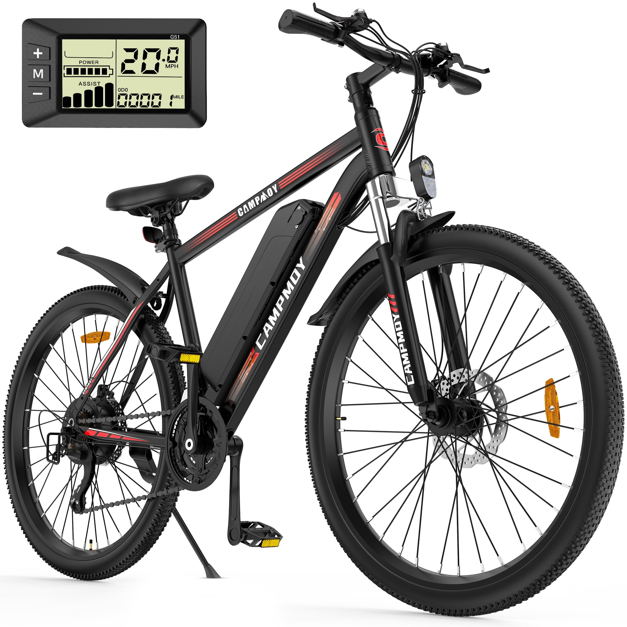 Campmoy Electric Bike, Electric Mountain Bike 26" 350W Electric
