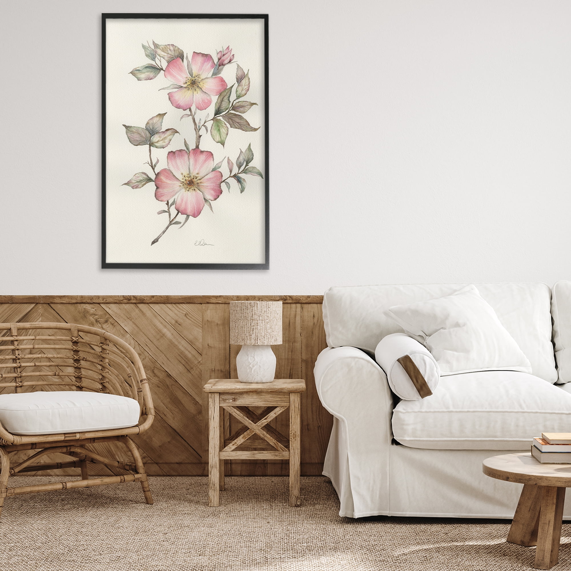 Stupell Industries Two Flowers Natural Study Black Framed Giclee Art, design by Cady Driver