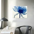 thumbnail image 4 of JEUXUS  Large Blue Flickering Flower Modern Abstract Paintings Canvas Wall Art Gallery Wrapped Grace Floral Pictures on Canvas Prints Artwork for Living Room Bedroom Office Home  16x12in, 4 of 5