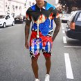 thumbnail image 1 of Vedolay Mens Short Outfit Men's Hawaiian Sets Short Sleeve Beach Flower Shirts and Shorts Outfits,Black M, 1 of 2