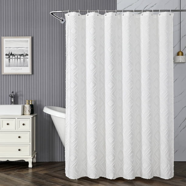 Xiao Hua Cortinas de ducha para baño, de tela lavable, impermeables, color blanco