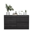 thumbnail image 2 of Ktaxon 52.8'' Drawer Dresser Chest of 6 Drawers, Wooden Dresser Tower with Steel Handle, Storage Cabinet for Bedroom, Living Room, Hallway, Black, 2 of 5