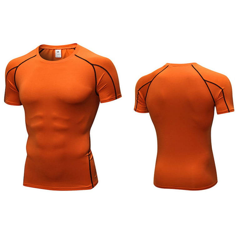 EQWLJWE Men's Compression Shirts Short Sleeve Workout T-Shirt Cool Dry  Undershirts Baselayer Sport Cool Shirt Running Tops