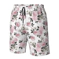 thumbnail image 6 of Uemuo Rose Flowers Pattern Men's Swim Trunks Hawaiian Beach Bathing Suit Swimsuits Beach Quick-Dry Shorts with Pockets-Medium, 6 of 9