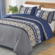 thumbnail image 1 of Juego de edredón WONGS BEDDING, color azul marino, tamaño king size, con 2 fundas de almohada, 1 of 5