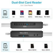 USB SD Card Reader, TSV Micro USB 2.0 OTG Adapter Memory Card Reader for SD/Micro SD/TF/SDXC/SDHC/MMC/RS-MMC/Microsdhc/Microsdxc, Camera Flash Card Reader Support Windows, Linux, Mac OS, Android