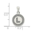 thumbnail image 5 of 925 Sterling Silver Glitter Enamel Letter L Circle Shaped Pendant, 5 of 5