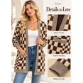 thumbnail image 3 of Eytino Cardigans for Women Color Block Plaid Oversized Sweaters Long Sleeve Open Front Knit Cardigan Fall Winter Outwear, 3 of 10