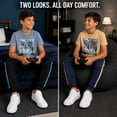 thumbnail image 7 of Pro Athlete Boys Sweatsuit Set Short Sleeve Crewneck Graphic Tees & Tricot Jogger Sweatpants 4 Piece, 7 of 7