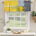 thumbnail image 2 of Yellow Grey Curtain Valances for Windows, Kitchen Valance Window Treatments Panel 2 Pack, Oil Painted Art Color Block Abstract Rod Pocket Short Curtains for Bathroom Bedroom 42 x 12 Inch, 2 of 8