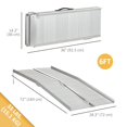thumbnail image 2 of Silver Aluminum Folding Wheelchair Ramp - 6ft Portable Threshold Ramp for Home, Scooter, Steps & Doorways - Durable Mobility Aid, 2 of 7