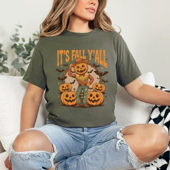 It's Fall Y'all Pumpkin Cowboy - Short Sleeve Tee