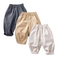 thumbnail image 4 of GiLiling Toddler Baby Boys and Girls Soft Denim Jeans Casual Pants Elastic Waist Long Trousers for Kids (Grey, 6-12 Months), 4 of 5