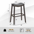 thumbnail image 2 of Gymax Set of 2 Saddle Bar Stools Bar Height Kitchen Chairs w/ Rubber Wood Legs Brown, 2 of 10