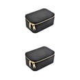 thumbnail image 1 of Joyero Minnieouse Cremallera Compartimento Almacenamiento PU Cuero Pantalla Señora Flannelette Organizador de viaje Negro 2piezas, 1 of 6