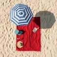 thumbnail image 4 of Cotton Beach Towels Set of 2, Oversized Terry Velour, Red, 4 of 5