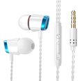 thumbnail image 1 of Auriculares intrauditivos Auriculares deportivos con cable de 3,5 mm Auriculares estéreo Auriculares para teléfono móvil con micrófono, Blanco Azul kenally EL2746-04B, 1 of 2