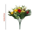 thumbnail image 3 of 18.5" Fall Cemetery Flowers for Grave Vase – Artificial Yellow Lily Red Poppy Daisy Silk Funeral Flowers, Summer Memorial Decoration, Indoor/Outdoor Decor, 3 of 8