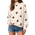 thumbnail image 3 of UDAUDU Womens Polka Dot Sweatshirts Mock Neck Long Sleeve Pullover Tops Oversized Y2K 2026 Fall Fashion Outfits Loose Fit Cute Casual Sweatshirt S, 3 of 6