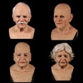 thumbnail image 3 of Cosplay Rubber Old Man Face-cover Realistic Scary Latex Mask Horror Headgear Cosplay Props for Adult Man Woman, 3 of 4