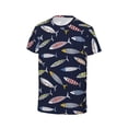 thumbnail image 3 of Fuzoiu Sardine Print Boys' Casual T-Shirt,Crewneck Undershirts,Boys Athletic Shirt,Short Sleeve T-Shirts for Outdoor Play, 3 of 7