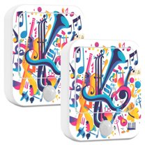 Yayeee 2-Pack Plug in LED Night Lights with Light Sensors Motion Detectors, Musical Pattern