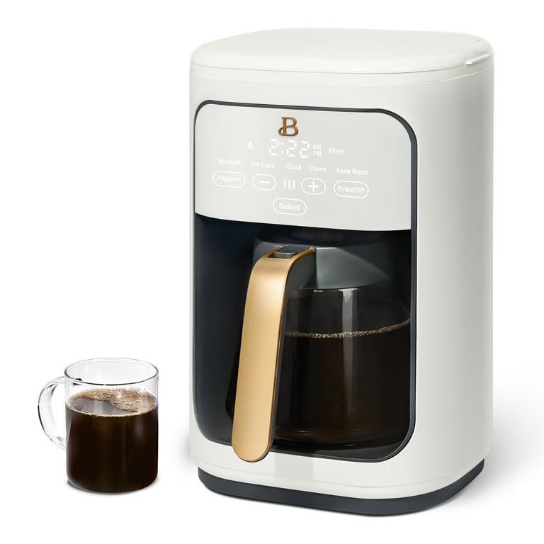 Beautiful 14-Cup Programmable Drip Coffee Maker with Touch-Activated  Display, White Icing by Drew Barrymore 