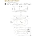 thumbnail image 3 of Vanity Art 55" x 32" Acrylic Freestanding Bathtub Contemporary Soaking Tub with Overflow and Pop-Up Drain, VA6834-S, 3 of 5