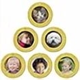 thumbnail image 3 of The Original Mini Glitter Photo Christmas Ornaments, Magnetic Easy-Load Picture Frame Ornament, Includes Photo Protectors Plus Hooks for Hanging, Round, Gold 6-Pack, 3 of 4