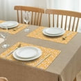 thumbnail image 3 of Yellow Daisy Flower Retro Pattern Summer Placemats Table Placemats Set Of 4-Linen Kitchen Washable Placemats Table Mats 11.8"x17.7" Non-Slip Heat Resistant, 3 of 6