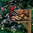 thumbnail image 4 of Vintage Patriotic Mailbox Cover Blue Red White America National Flag Floral Magnetic Mailbox Covers Day of July 4th Mail Post Letter Box Cover for Courtyard Decor Standard Size 21x18 Inch, 4 of 6