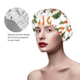 thumbnail image 5 of Carrot Pattern Daucus Shower Cap, Reusable Bath Hair Hat for all Hair Lengths Hair Cover with Elastic Band Double Waterproof Layers Bathing Hat, 5 of 5