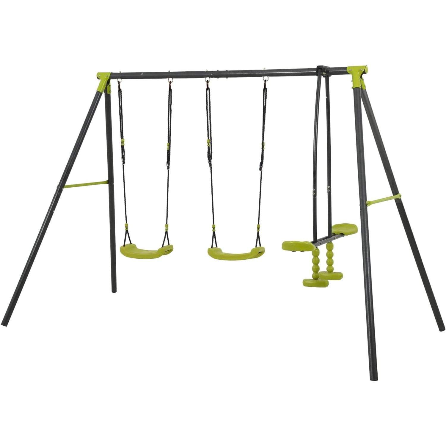 CIPACHO 100" Metal Kids Swing Set, Play Equipment for Indoor Outdoor