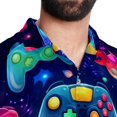 thumbnail image 5 of Game Controller Men's Short Sleeve Casual Printed Button Down Beach Shirt Summer Unisex Top, 5 of 6
