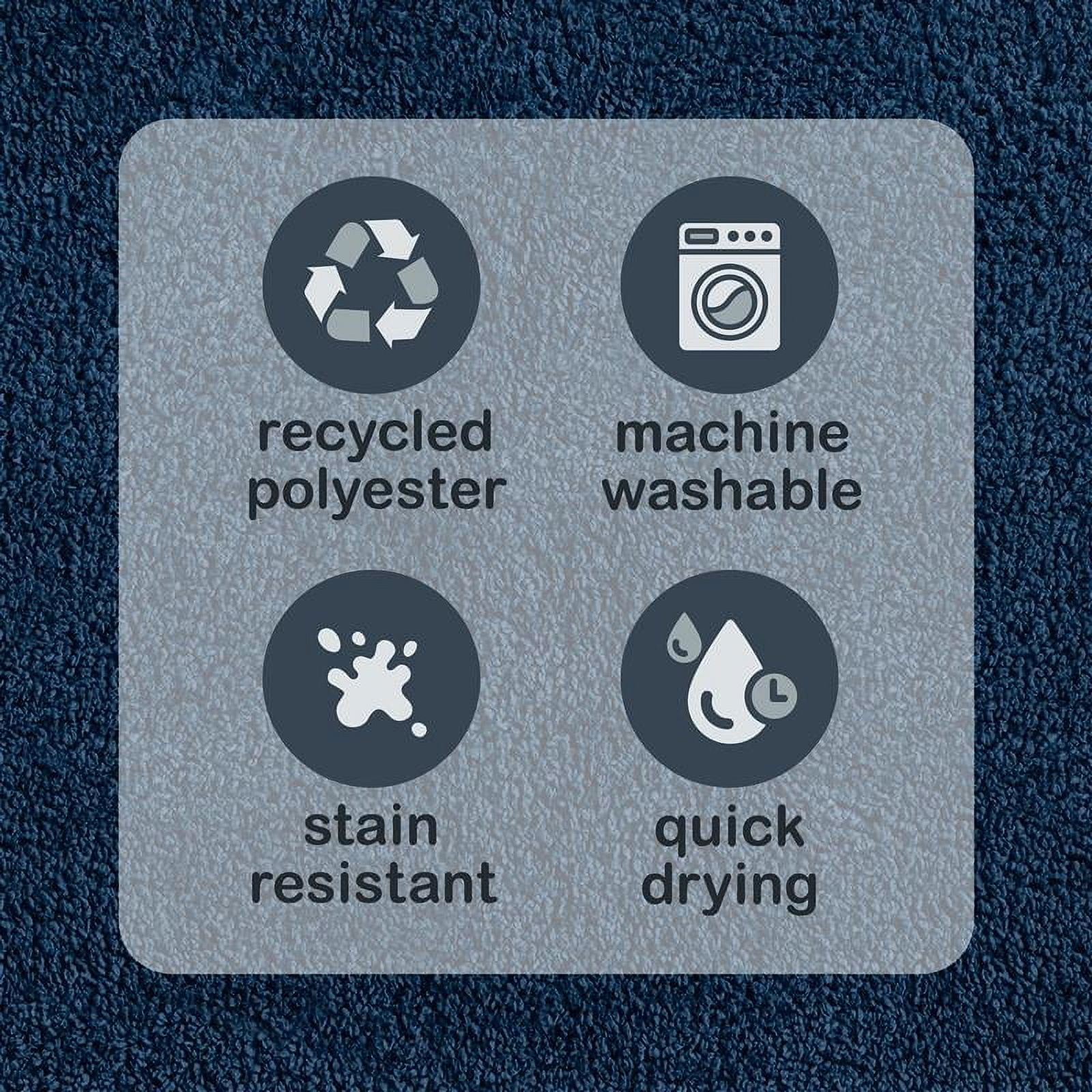 Mainstays Basic 2-Piece Polyester Bath Rug Set, Navy, 20" x 32"