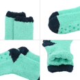 thumbnail image 2 of Zando Womens Fuzzy Socks Winter Slipper Socks Non-Slip Grip Socks Warm Fleece Socks Non Skid Socks Soft Fluffy Socks 5 Green Dot & Striped, 2 of 7