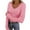 Pink, variant on Wlynlyn Long Sleeve Tops for Women Casual V Neck Ribbed Knit Going out Tops Slim Fitted Stretch Base Layer T-Shirts