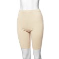 thumbnail image 5 of A2Y Women's Basic Solid Premium Cotton Mid Thigh High Rise Biker Bermuda Shorts Taupe L, 5 of 5