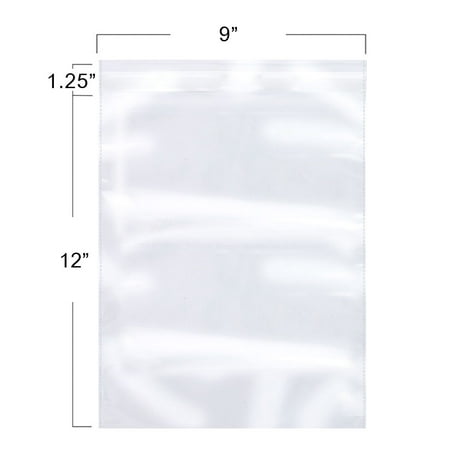 100 Pcs 9 X 12 Crystal Clear Reclosable Resealable Poly Bags Meets Usda Fda Standards 1 5 Mil