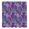 thumbnail image 2 of Ambesonne Tropical Shower Curtain, Abstract Exotic Leaf Art, 69"Wx84"L, Lavender Dark Violet and Blue, 2 of 4
