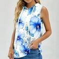 thumbnail image 2 of Tops de Ajuste Suelto para las Mujeres con Capucha Impresa Floral sin Mangas, Ligero Poliéster Casual Y Uso Diario, 2 of 5