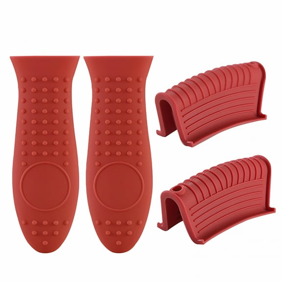 ACDANC 1 Set/3 Pcs Silicone Hot Handle Holder Cover Set Assist Pan Handle Sleeve Pot Holders Cast Iron Skillets Handles Grip Covers Non-Slip Heat Resistant for Griddles Metal Frying Pans