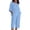 A-Blue, variant on MaFYtyTPR 2 Piece Sets for Women Cotton Linen Solid Color Short Sleeve Crew Neck Shirt and Loose Wide Ledg Pants Casual Lounge Set for Summer A-Blue L